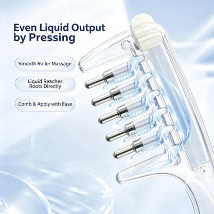 Refillable Scalp Oil Applicator Comb – Precision Serum Application with 7 Metal Massage Tips